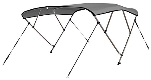 Leader Accessories Light Grey 4 Bow 8'L x 54' H x 67'-72' W Bimini Top Cover 4 Straps for Front and Rear Includes Mounting Hardwares with 1 Inch Aluminum Frame