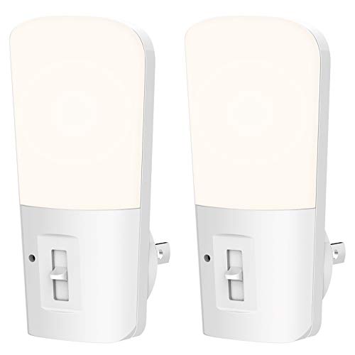 LOHAS Dimmable Night Light, Plug in LED Night Light Dusk to Dawn Light, Daylight 5000k from 5lm to 80lm Brightness Adjustable Bright Mini Wall Night Light for Kids Baby Bedroom Stairway Nursery 2 Pack
