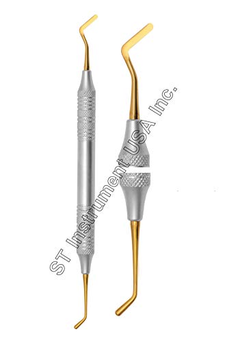 Dental Composite Filling Instrument # 12 Golden Plasma Coated Condenser and Paddle Double Ended