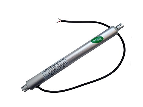 SOViK 12V DC Micro Linear Actuator 4 inch Stroke Max Force 22lbs Speed 0.5'/sec Tube Diameter 0.8' Internal Limit Switch