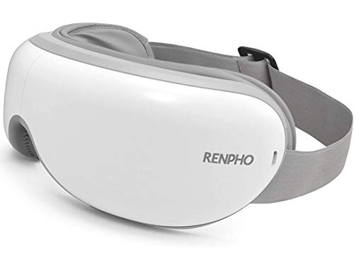 RENPHO Eye Massager with Heat, Compression Bluetooth Music Rechargeable Eye Therapy Massager for Relieve Eye Strain Dark Circles Eye Bags Dry Eye Improve Sleep (White)