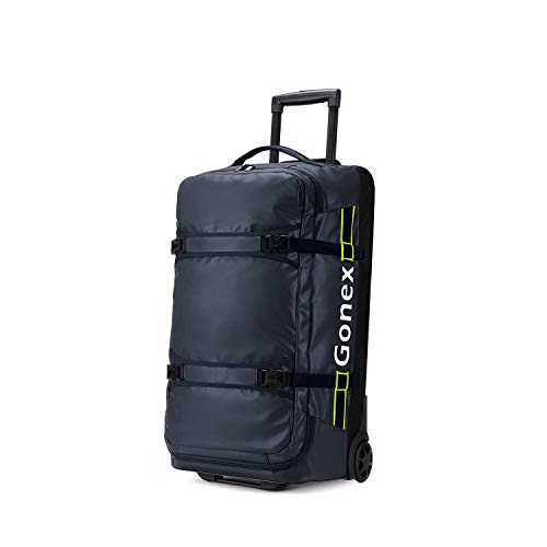 Gonex Rolling Duffle Bag with Wheels, 70L Water Repellent Wheeled Travel Duffel Luggage with Rollers 26 inch, Navy