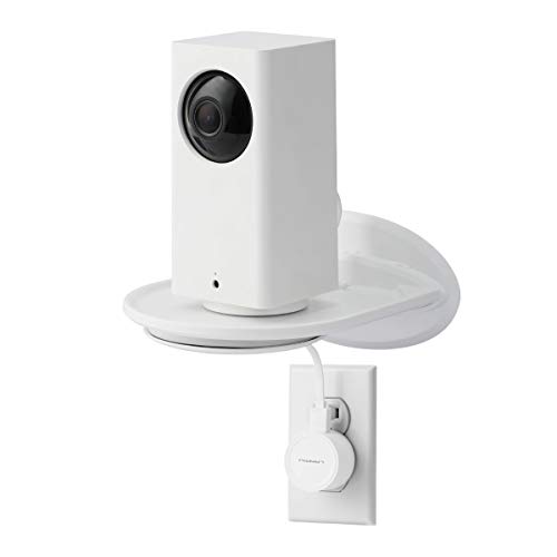 LANMU Wall Mount Compatible with Wyze Cam Pan, Outlet Holder Shelf Window Mount, Built in Cable Management