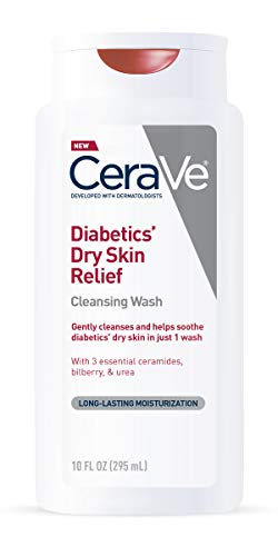 CeraVe Body Wash for Diabetics’ Dry Skin | 10 Ounce | Diabetes Care With Urea for Hydration and Bilberry for Source of Antioxidant | Fragrance & Paraben Free