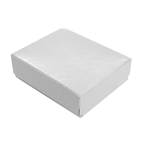 Glossy White Cotton Filled Gift Packaging Boxes #11~100 Per Pack