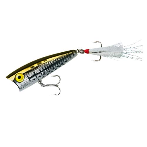 Rebel Lures Pop-R Topwater Popper Fishing Lure, Ol' Bass, Pop-R (1/4 oz), One Size