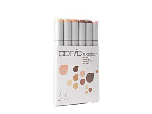 Copic Markers 6-Piece Sketch Set, Skin Tones I