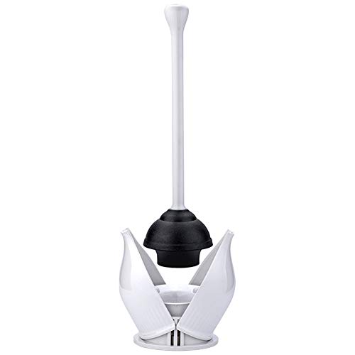 YANXUS Hideaway Compact Toilet Plunger and Canister-White