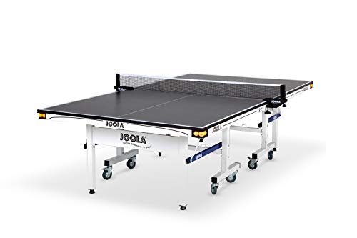JOOLA Rally TL - Professional MDF Indoor Table Tennis Table w/ Quick Clamp Ping Pong Net & Post Set - 10 Minute Easy Assembly - Corner Ball Holders - USATT Approved - Ping Pong Table w/ Playback Mode, 25mm(1in) Top & 50x50mm Frame