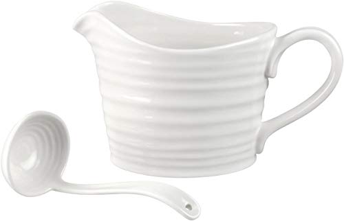 Portmeirion Sophie Conran White Mini Sauce Jug and Ladle Set