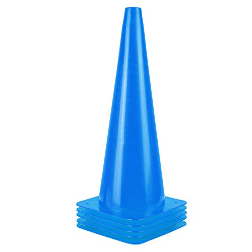18 inch Traffic Cones,5 Pack Safety Road Parking Cones,Agility Field Marker Cones for Soccer Basketball Football Drills Training, Outdoor Sport Activity & Festive Events – (5 Color Options)