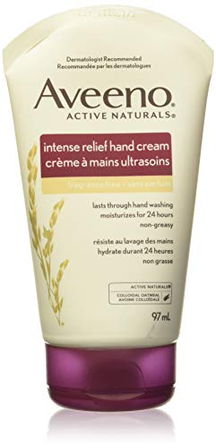 Aveeno Skin Relief Intense Moisture Hand Cream with Soothing Oat and Rich Emollients for Dry Skin, 24 Hour Moisture, Fragrance and Steroid Free, 3.5 oz