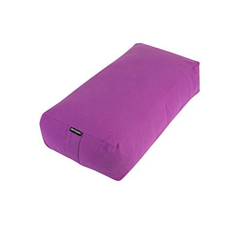 Retrospec Sequoia Yoga Bolster, Includes Machine Washable Cotton Cover and Cary Handle; Round & Rectangular, Mulberry