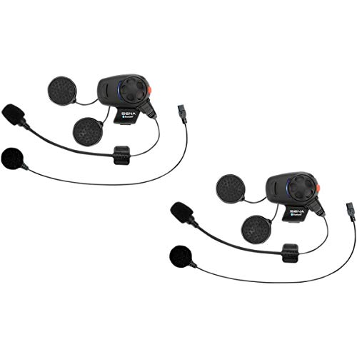 Sena SMH5D-UNIV Bluetooth Headset and Intercom for Scooters/Motorcycles with Universal Microphone Kit (Dual Pack)