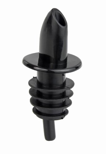 New Star Foodservice 48476 Plastic Liquor Free Flow Pourer Stopper (Set of 6), Black