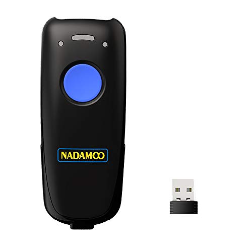 NADAMOO Wireless Barcode Scanner Bluetooth Compatible, 2.4G Wireless & Wired 3-in-1 Bar Code Scanner Portable USB CCD Image Reader, Support Screen Scan, for Tablet iPhone IPad Android Windows Mac
