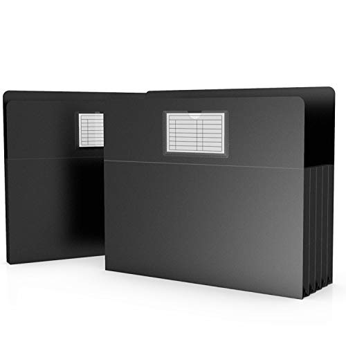 Expanding File Pockets File Folders Jackets Accordion Organizer, Letter Size, 3.5' Expansion, Reinforced with Black Plastic Material, 12 per Pack