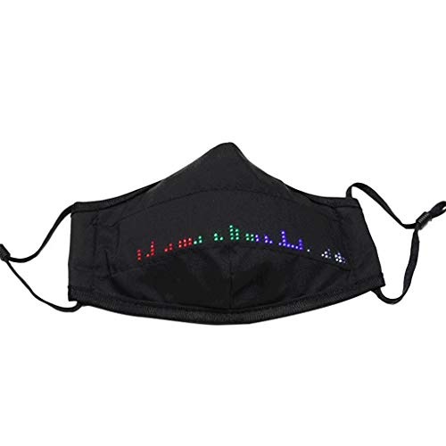 Heart LED Light up_Mask Glowing Luminousg_Mask Flashing_Mask for Dancing Rave Party Festival Bar, Lights Face Bandana (1 PCs Balck)