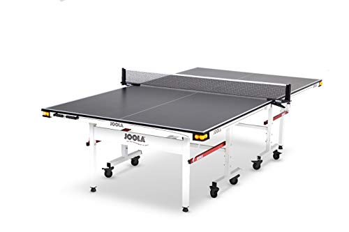 JOOLA Rally TL - Professional MDF Indoor Table Tennis Table w/ Quick Clamp Ping Pong Net & Post Set - 10 Minute Easy Assembly - Corner Ball Holders - USATT Approved - Ping Pong Table w/ Playback Mode, 18mm(3/4in) Top & 40x40mm Frame