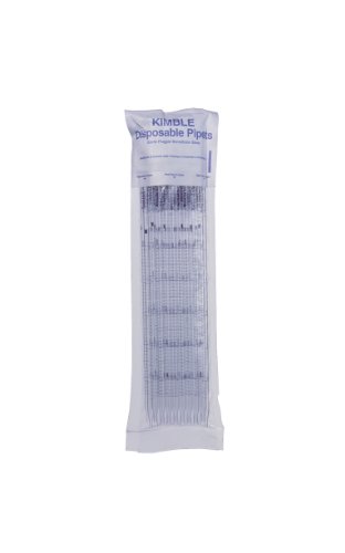 Kimble 72108-5110 Glass Disposable Wide Tip Bacteriological Pipet, 5mL Capacity, 1mL Negative Graduations (Case of 400)
