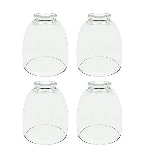 Aspen Creative Clear 23073-4 Transitional Style Replacement Glass Shade, 2-1/8' Fitter Size, 5-1/2' high x 4-5/8' Diameter, 4 Pack