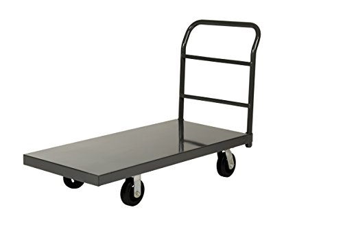 Vestil ECSPT-2448 Steel Platform Truck, 6' x 2' Rubber Caster, 2000 lbs Capacity, 48' Length x 24' Width x 11.8' Height Deck