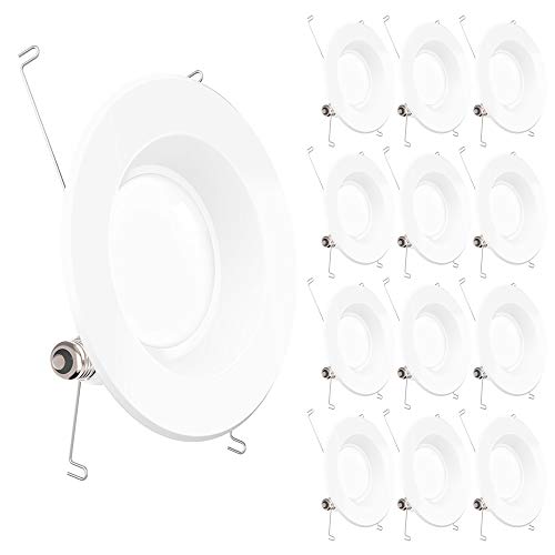 Sunco Lighting 12 Pack 5/6 Inch LED Recessed Downlight, Smooth Trim, Dimmable, 13W=75W, 965 LM, 3000K Warm White, Damp Rated, Simple Retrofit Installation - UL + Energy Star