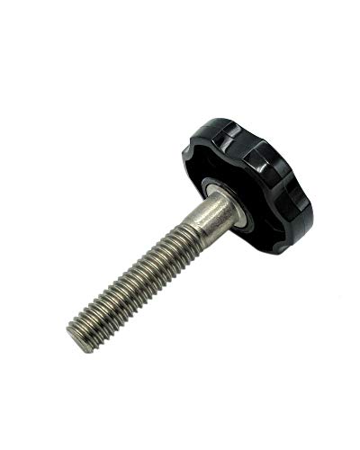 Black Thumb Screws with Rosette Fluted Head - 3/8' x 2' Clamping Knobs - Knurled Thumb Screw - SS Thumb Screw Black Thumbscrews Knurled Knob Screw Thumbscrew