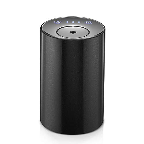 Essential Oil Diffuser Waterless&Wireless, USB Battery Operated Cordless Car Diffuser, Portable Aromatherapy Oil Diffusers Black, Mini Aroma Diffuser 10ml for Office, Kidsroom, Gift Idea