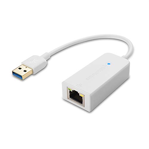 Cable Matters USB to Ethernet Adapter (USB 3.0 to Ethernet) Supporting 10/100/1000 Mbps Ethernet Network in White