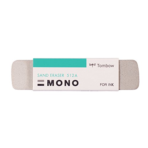 Tombow 57304 MONO Sand Eraser, Silica Eraser Designed to Remove Colored Pencil and Ink Markings