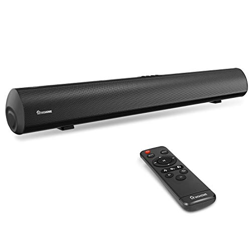 Soundbar Wohome TV Sound Bar 50W 30-Inch with 3 EQs, 3D Surround Sound, Bluetooth 5.0, Remote Control, 4 Drivers, Deep Bass, Optical Aux Coaxial USB Inputs, Wall Mountable, Model S06