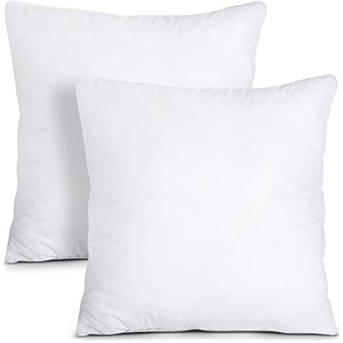 Utopia Bedding Throw Pillows Insert (Pack of 2, White) - 18 x 18 Inches Bed and Couch Pillows - Indoor Decorative Pillows
