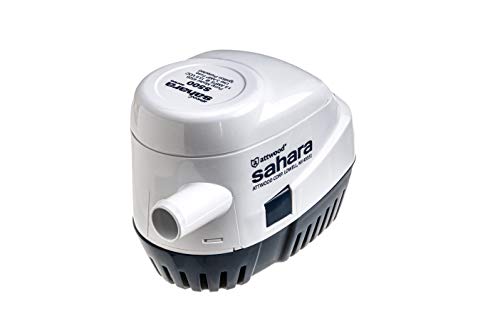 attwood 4505-7 Sahara S500 Automatic Bilge Pump, 12-Volt, 1.5-Amp Draw, ¾-Inch Interior Diameter Hose, 29-Inch 16-Gauge Wire