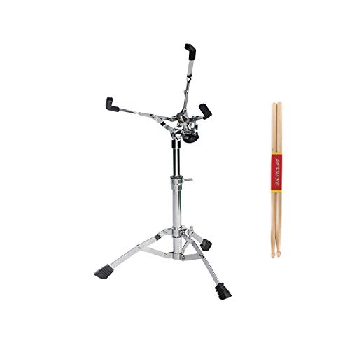 Double Braced Tripod Percussion Drum Snare Drum Stand Practice Pad Stand with a pair drum sticks