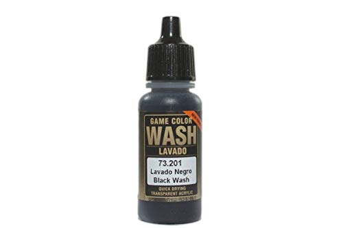 War World Gaming Vallejo Game Color Wash Black 73.201 - Wargame Miniature Figure Painting Assortment Modelling Wargaming Hobby Tabletop Model Paint Collection