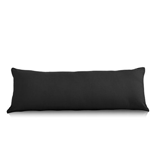 EVOLIVE Ultra Soft Microfiber Body Pillow Cover/Pillowcases 21'x54' with Hidden Zipper Closure (Black, Body Pillow Cover 21'x54')