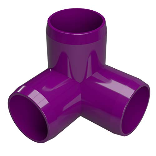 FORMUFIT F1143WE-PU-4 3-Way Elbow PVC Fitting, Furniture Grade, 1-1/4' Size, Purple (Pack of 4)
