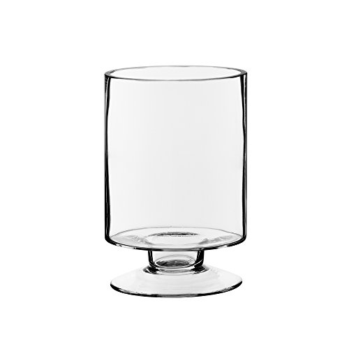 CYS EXCEL Glass Candle Holders, Hurricane Candle Holder, Trifle Dessert Tray, Stemmed Candle Holder (Series (1) 3.75' Wide x 6' Tall)