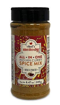 Indian Curry Spice Mix for Meat/Poultry Meals (All-in-One) , 8.47 oz (240 g), No salt added, Indian Cooking Made Easy