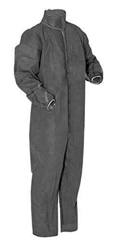 AMZ Gray Protective Coverall. Adult Disposable Coverall 100% Virgin Polypropylene X-Large Fabric Apparel with Zipper Front Entry and Elastic Wrists Unisex Workwear for Industrial Applications