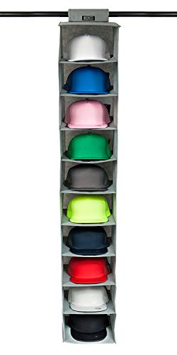 Boxy Concepts Hat Rack 10 Shelf Hanging Closet Hat Organizer for Hat Storage - Protect Your Caps & Keep Them in Great Condition - Easy Hat Holder & Baseball Cap Organizer
