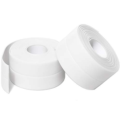 TYLife 2 Pack Tape Caulk Strip,PVC Self Adhesive Kitchen Tape,Caulking Sealing Tape for Kitchen Bathtub Countertop Bathroom Shower Toilet Sink Gas Stove Wall Corner,1-1/2' x 11'
