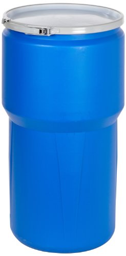 Eagle 1610MB Blue High Density Polyethylene Lab Pack Drum with Metal Lever-lock Lid, 14 gallon Capacity