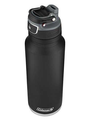 Coleman FreeFlow autoseal Insulated Stainless Steel Water Bottle, Black, 40 Oz.