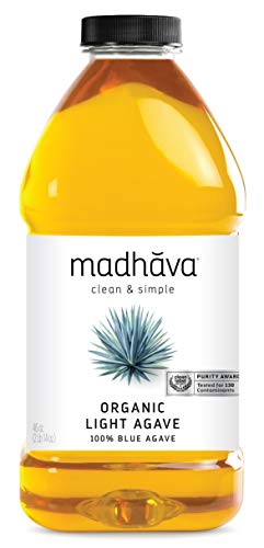 MADHAVA Organic Light Agave, 46 oz. Bottle (Pack of 2) | 100% Pure Organic Blue Agave Nectar | Natural Sweetener, Sugar Alternative | Vegan | Organic | Non GMO | Liquid Sweetener