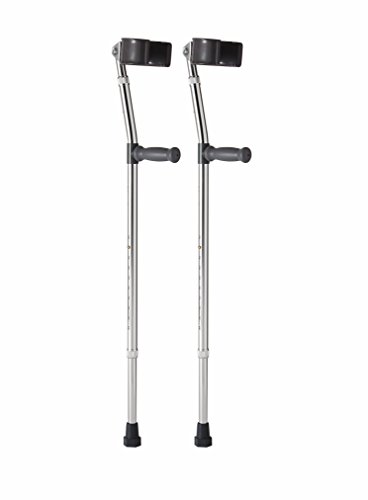 Medline MDS805161 Aluminum Forearm Crutches, Adult,  Pack of 2