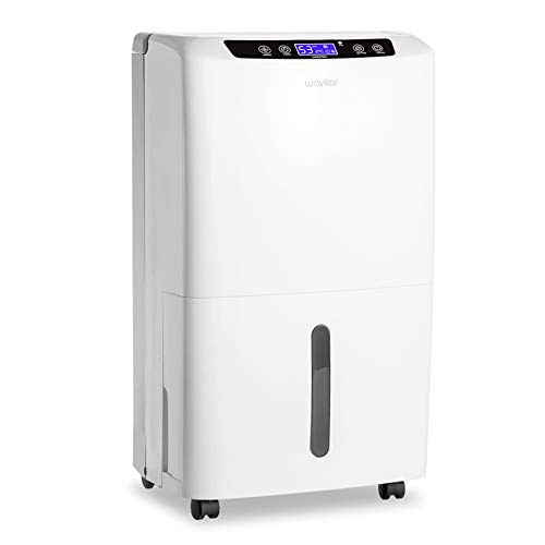 Waykar 40 Pint Dehumidifier for Home and Basements in Spaces up to 2000 Sq Ft, Auto or Manual Drain,0.66 Gallon Water Tank Capacity