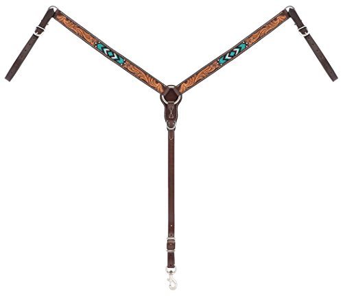 Turquoise Cross Turquoise Beaded Straight Breast Collar