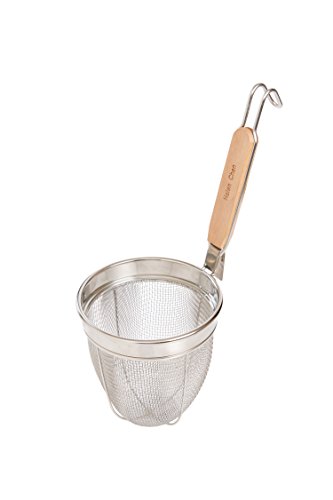Helen's Asian Kitchen Mesh Spider Strainer 6-Inch Basket Stainless Steel with Bamboo Handle